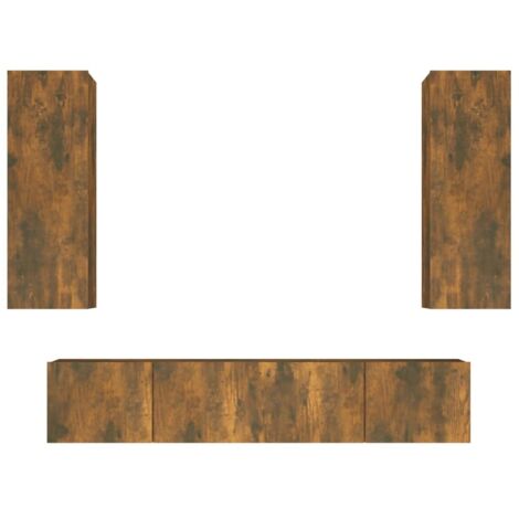 Set di Mobili Porta TV 4 pz Rovere Fumo in Legno Multistrato vidaXL (1/5)