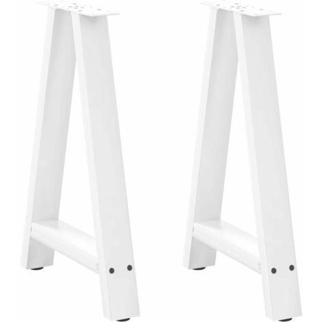 Gambe per tavolo da pranzo a forma di A 2 pz bianche 50x(72-73) cm in acciaio vidaXL