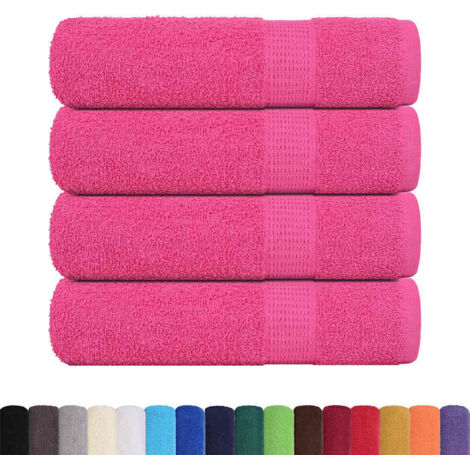 vidaXL Asciugamani Doccia 4 pz Rosa 70x140 cm 360 g/m² 100% Cotone
