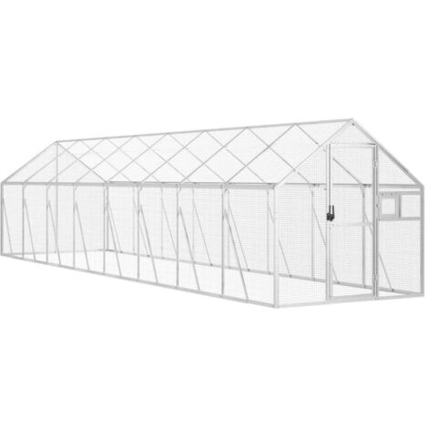 vidaXL Voliera Argento 1,79x8x1,85 m in Alluminio