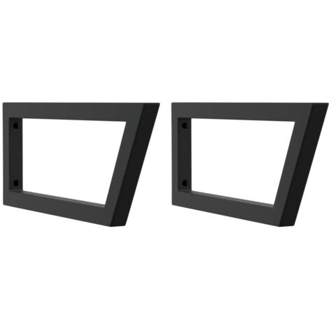 vidaXL Reggimensole per Lavabo 2 pz Nere Trapezio in Acciaio