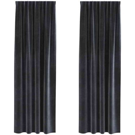 vidaXL Tende 2 pcs Grigio scuro 140 x 245 cm Velluto