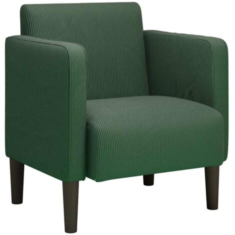 vidaXL Divano Sedia con Braccioli Verde Scuro 54 cm Tessuto a Coste
