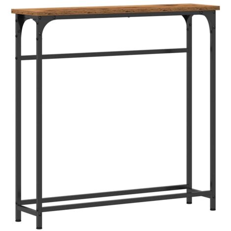 vidaXL Tavolo consolle con lo scaffale Legno vecchio 75 x 19,5 x 75 cm