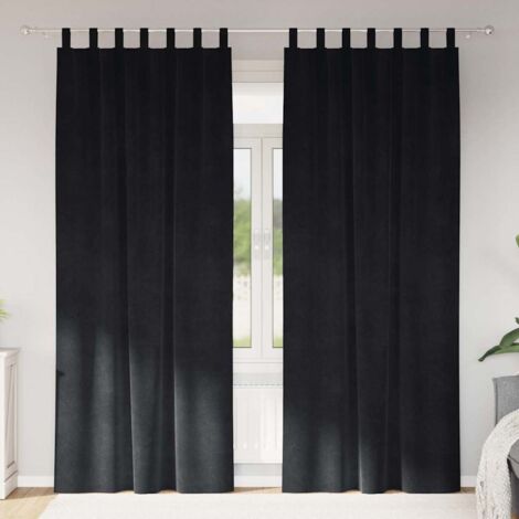 vidaXL Tende 2 pcs Nero 140 x 245 cm Velluto