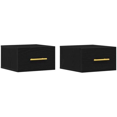 vidaXL Armadio da Notte 2 pcs Rovere nero 35 x 35 x 20 cm