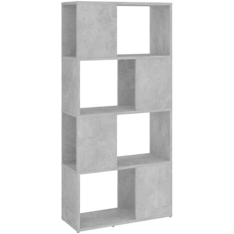vidaXL Libreria/Divisorio Grigio Cemento 60x24x124,5 cm