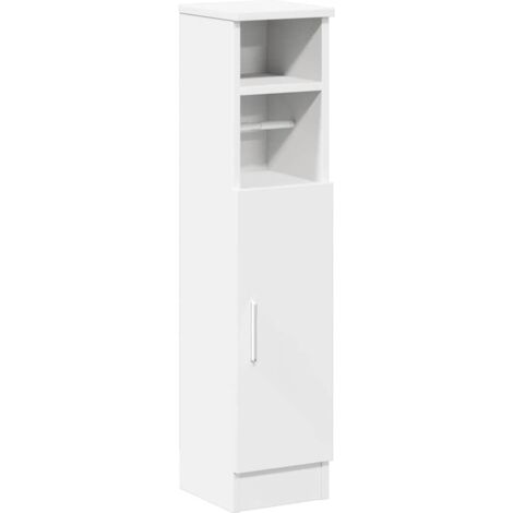 vidaXL Mobile da Bagno con Portarotolo Bianco 20,5x22x90 cm
