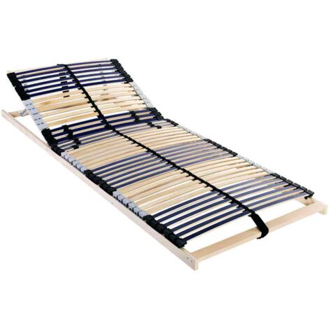 vidaXL Base a doghe Marrone 90 x 190 cm Legno massello di faggio