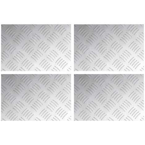 vidaXL Dischi Quadrati 4 pcs Argento 30 x 20 cm Alluminio