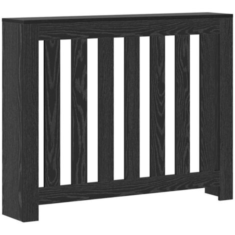 vidaXL Copertura per radiatori Rovere Nero 104 x 20 x 82 cm