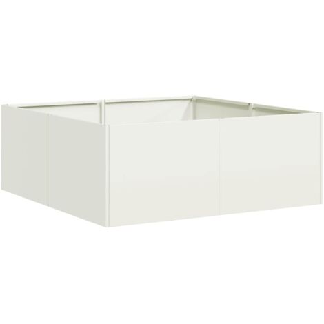 vidaXL Fioriera Bianca 80x80x30 cm in Acciaio