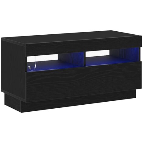vidaXL Mobile TV Rovere Nero 80 x 35 x 40 cm Legno multistrato