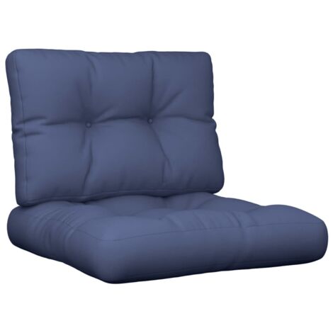 vidaXL Cuscini per Pallet 2 pz Blu Marino in Tessuto