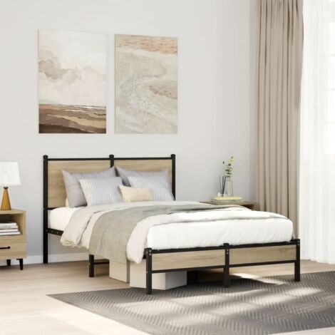Giroletto senza Materaso in Metallo Rovere Sonoma 120x190 cm vidaXL (1/5)