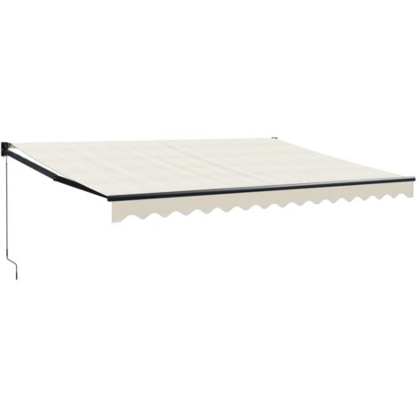 Tenda da Sole Retrattile Crema 4,5x3 m in Tessuto e Alluminio vidaXL
