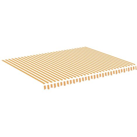 Tessuto di Ricambio per Tenda da Sole Giallo e Bianco 4,5x3,5 m vidaXL