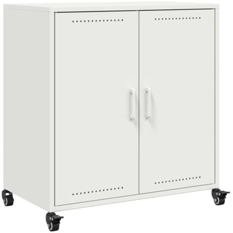 vidaXL Credenza Bianca 68x39x72 cm in Acciaio