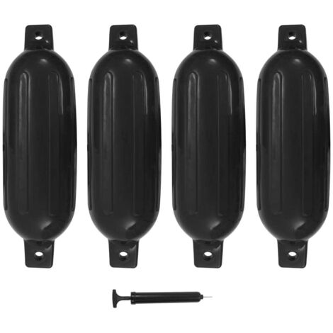 Paraurti per Gommone 4 pz Neri 58,5x16,5 cm in PVC vidaXL