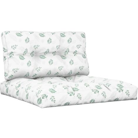 Cuscini per Pallet 2 pz Motivo a Foglie Tessuto vidaXL