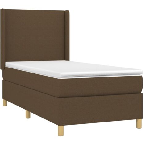 Letto a Molle Materasso e LED Marrone Scuro 80x200cm in Tessuto vidaXL (1/5)