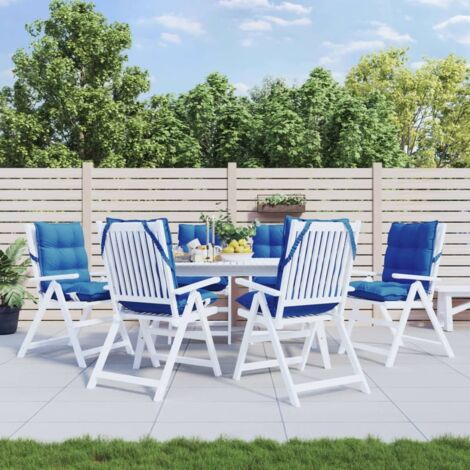 vidaXL Cuscini Sedia con Schienale Basso 6 pz Blu Reale Tessuto Oxford