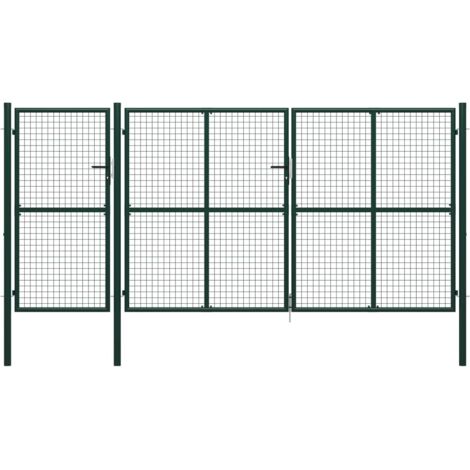 vidaXL Cancello per Giardino in Acciaio 400x200 cm Verde
