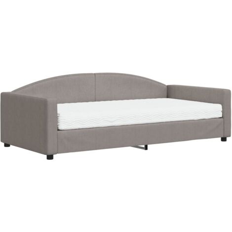 vidaXL Divano Letto con Materasso Tortora 100x200 cm in Tessuto