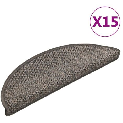 vidaXL Tappeti Adesivi Scale Aspetto Sisal 15 pz 56x17x3cm Grigio e Beige