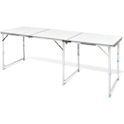 Tavolo da Campeggio Pieghevole Alluminio Regolabile 180x60 cm vidaXL