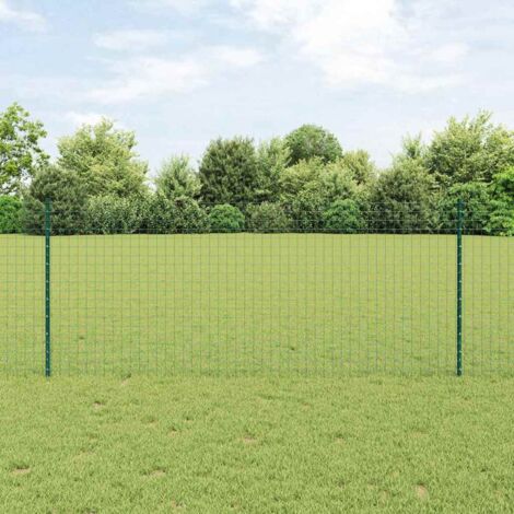 vidaXL Pali per Recinzione 44 pcs Verde 140 cm Acciaio