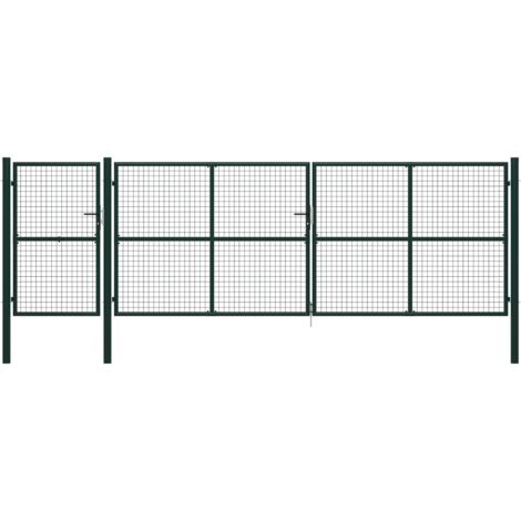 Cancello per Giardino in Acciaio 500x150 cm Verde
