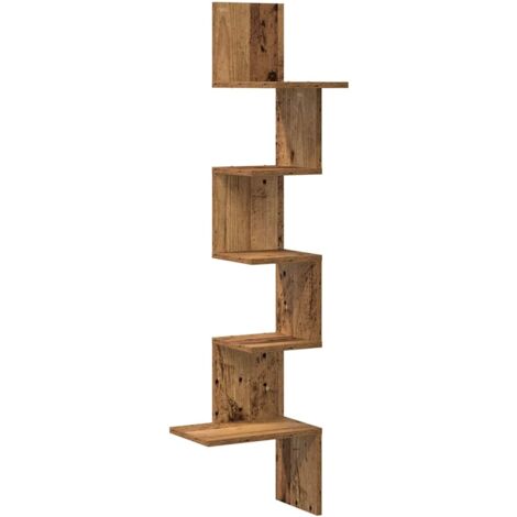 vidaXL Mensola Angolare Legno Vecchio 32x32x127,5 cm Legno