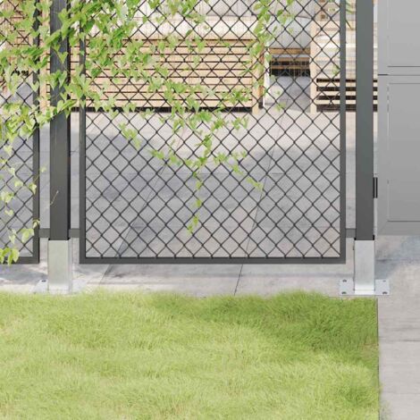 Basi per Pali Quadrate 4 pz Argento 61x61 mm in Acciaio Zincato vidaXL