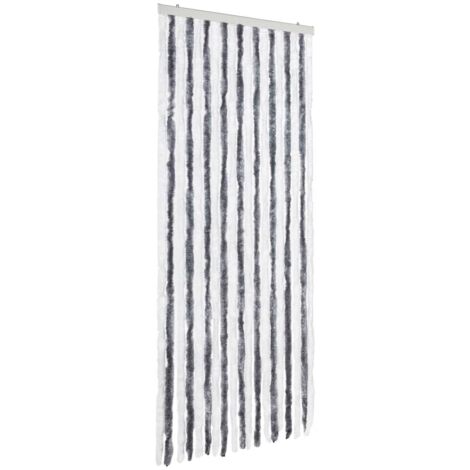 vidaXL Zanzariera Grigio e Bianco 56x185 cm Ciniglia
