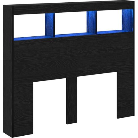 vidaXL Testiera Altro Rovere nero 122 x 17 x 102 cm Legno multistrato