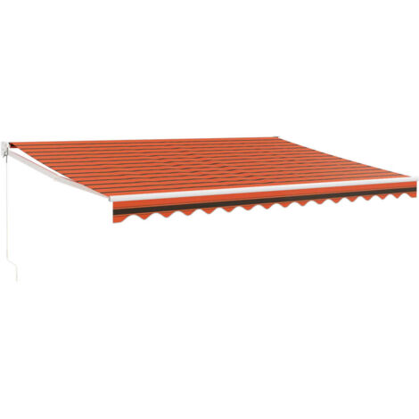 vidaXL Tenda Retrattile Arancione Marrone 4,5x3 m Tessuto e Alluminio