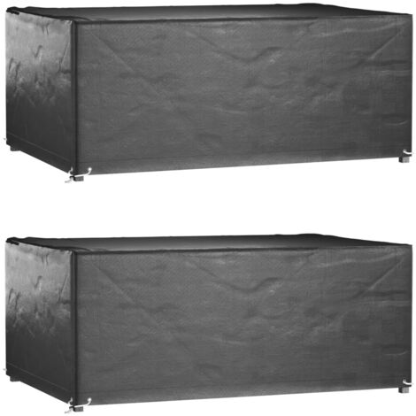 vidaXL Copri Mobili Giardino 2pz 8 Occhielli 180x122x75cm Rettangolare