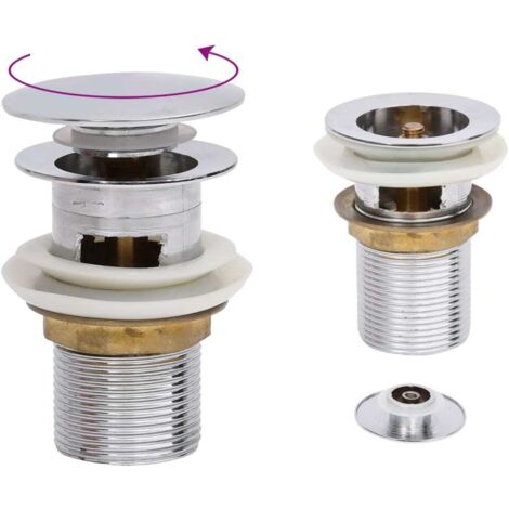 vidaXL Scarico a Pressione Funzione Troppopieno Cromo 6,4x6,4x9,1cm