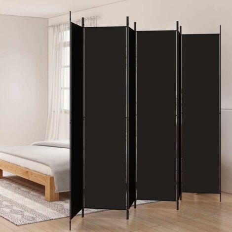 vidaXL Divisorio a 6 Pannelli Nero 300x220 cm in Tessuto