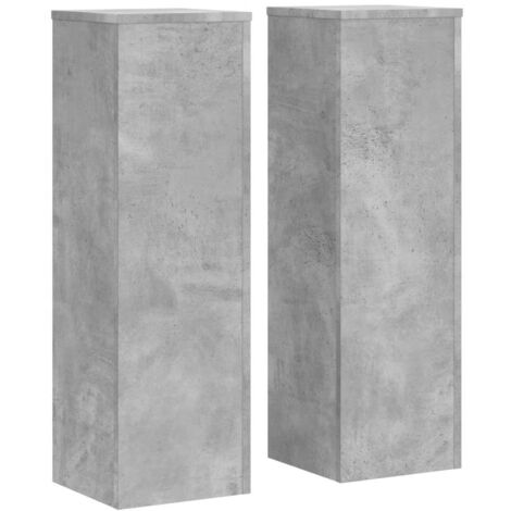 vidaXL Supporti per Piante 2 pz Grigio 25x25x80 cm Legno Multistrato