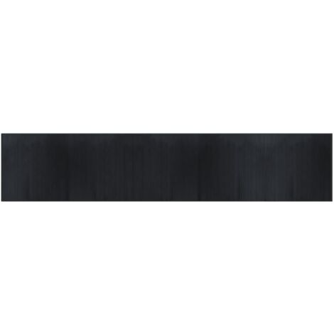 vidaXL Tappeto Rettangolare Nero 100x1000 cm in Bambù