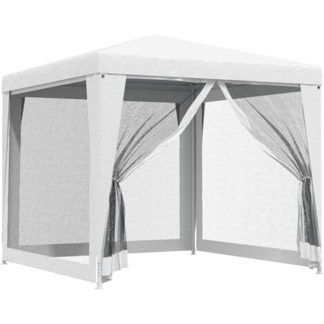 vidaXL Tendone per Feste con 4 Pareti in Rete 2,5x2,5 m Bianco