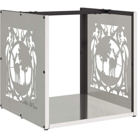 vidaXL Rastrelliera per Legna da Ardere 40x40x40 cm in Acciaio Inox