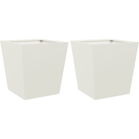 vidaXL Fioriere da Giardino 2 pz Bianche 40x40x40 cm in Acciaio