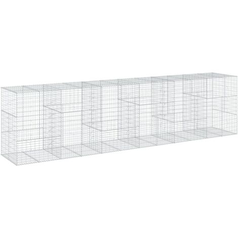 vidaXL Cesto Gabbione con Copertura 600x100x150 cm in Ferro Zincato
