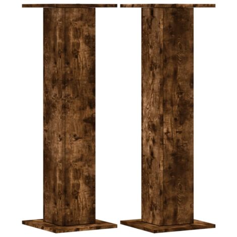 vidaXL Supporti per Piante 2 pz Rovere Fumo 30x30x95 cm in Truciolato