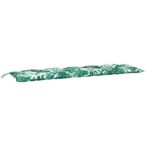 vidaXL Cuscini Panca Giardino 2 pz a Foglie 180x50x7cm Tessuto Oxford