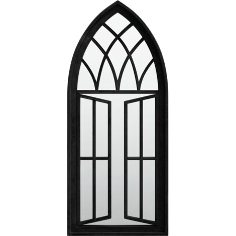 vidaXL Specchio da Giardino Nero 70x30 cm in Ferro per Uso Esterno