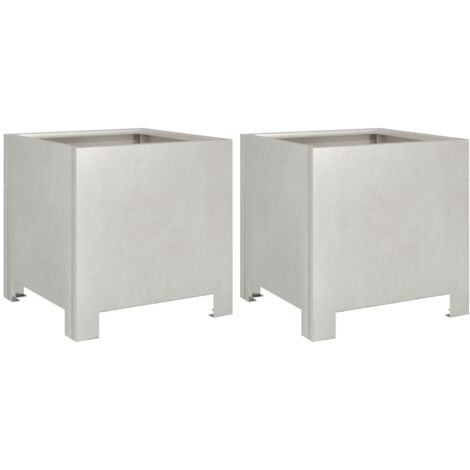 vidaXL Fioriere da Giardino 2 pz 30x30x30 cm in Acciaio Inossidabile